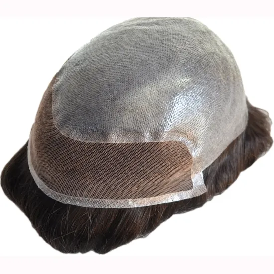 French Swiss Lace Toupee for Men - Natural Black Wholesale Toupee in Stock