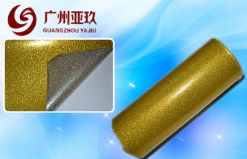 Gold Glitter Pearl Vinyl Wrap For Car Interior , 0.16-0.17mm Thickness