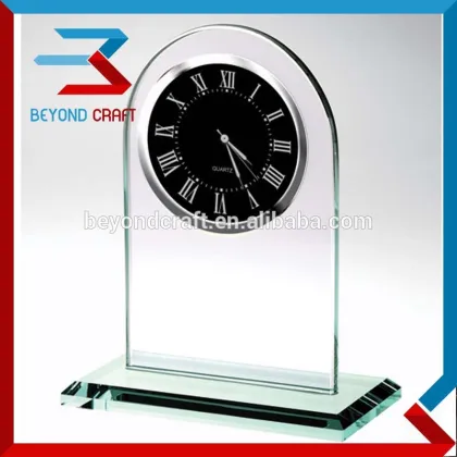 Glass Clock Paperweight For Memory Gifts