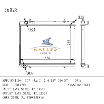 Radiator for Peugeot 307 16V OEM 1330K1