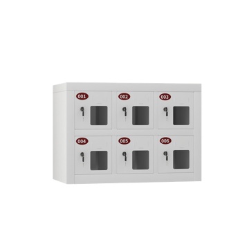 Wall-Mounted Steel Phone Charging Cabinet: A Public Charging Locker Solution with 6 Doors for Convenient Storage and Charging