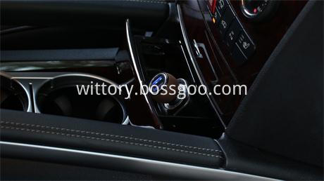 coffee leather grain smart car charger