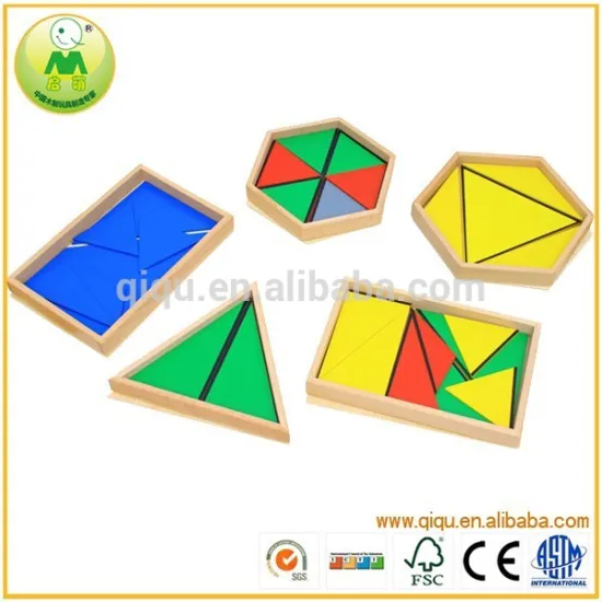 Kids Intellectual Development Wooden Constitute Triangle Montessori Educational Toys