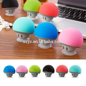 2016 Popular Cute Hands Free Bluetooth Speakers With Mic Suction Cup Stereo Subwoofer Speaker Mushroom