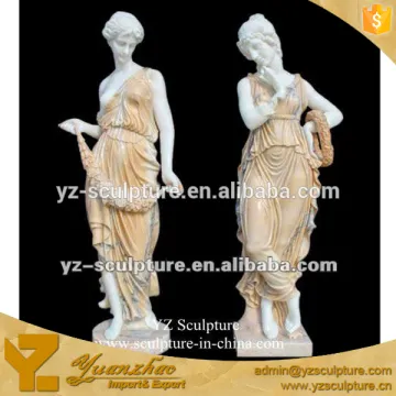 life size antique garden stone statues of beautiful lady for sale