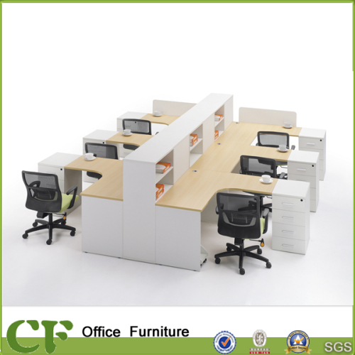 office furniture office counter design with bookshelf above table top