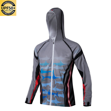 UPF50+ Fishing Sun Protection Long Sleeve Hoodie Rash Guard Shirt for Hiking and Fishing