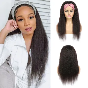 X-TRESS Omber Brown Brazilian Straight Human Hair Wigs Full Machine Made Headbands Wig For Black Women Remy Human Hair Wigs