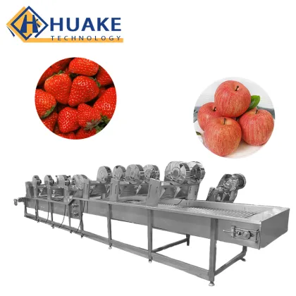 Double-Cylinder Fruit and Vegetable Washing Machine with Conveyor Belt