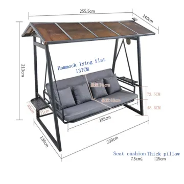 Modern Cast Aluminum Double Hanging Swing Chair for Home & Outdoor Use