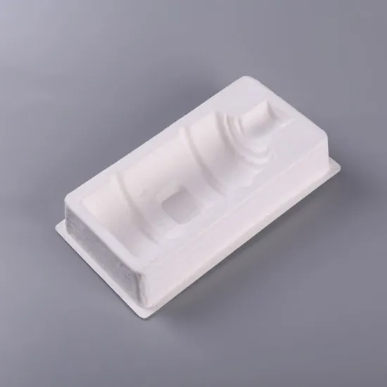 Paper pulp biodegradable tray insert for wine bottles