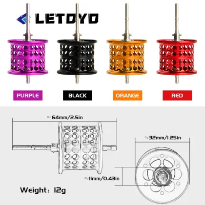 LETOYO Micro Aluminum Alloy Spool for DAIWA CC80/ CR80/ CG80/ Bass X Bait Casting Reel