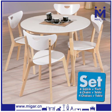 brich pine wooden dining table set