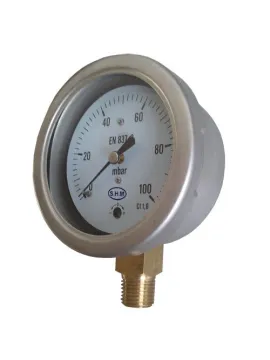 Painted Steel 2.5": ± 2% Capsule Low Manometer Pressure Gauge