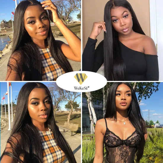 Wig For Black Women With Baby Hair Brazilian 13X6 Straight Glueless Transparent HD 100% Raw Virgin Human Hair Lace Front Wigs
