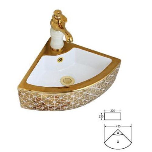 Small Wall Hung Wash Basin Corner Mini Size Sink