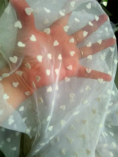 100%T MESH FLOCKING FOR BABY DRESS