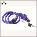 Plastic covered steel wire bicycle cable lock folding