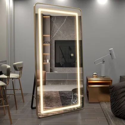 LED Dressing Make-Up Mirror with Glass Dressing Table