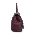 Soft Grainy Leather Tote Shopper Bag With Zipper