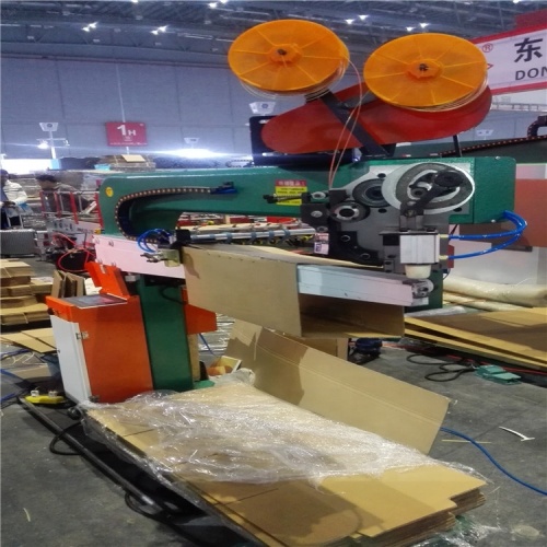 Semiautomatic cardboard carton box stitching machine