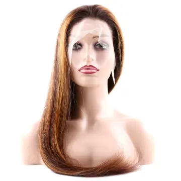 Customized Virgin Peruvian Human Hair Wig Piano Color Highlight Lace Front Human Hair Wig