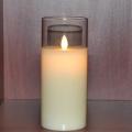 Batteridriven Flameless Moving Wick Glass Candle