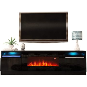 Muebles y alfombras York 02 Chimenea eléctrica Modern 79 &quot;Soporte de TV