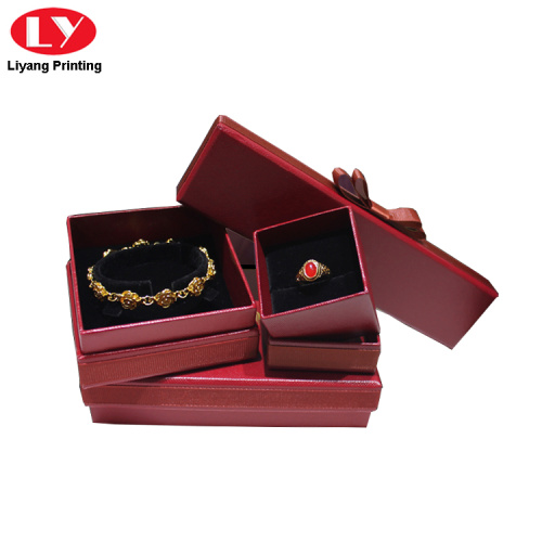 Conjunto de caja de regalo Joyas Pulsera Anillo Collar Caja