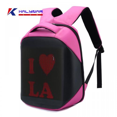 Smart LED screen backpack with USB charging