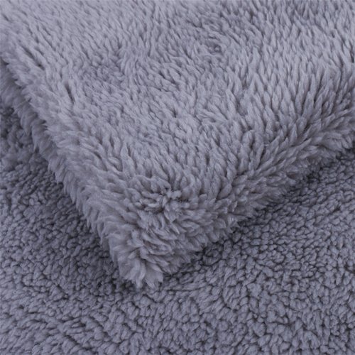 Grijze velveteen fleece sherpa stof