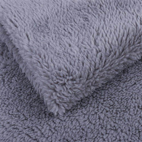 Gray Velveteen Fleece Sherpa Fabric