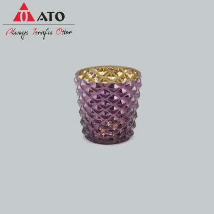 Gold&Purple mercury glass candle holders glass votive