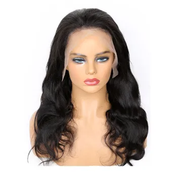 Vendor Wholesale Unprocessed Cambodian Human Hair Swiss Lace Front Wigs Pre Plucked Natural Hairline Body Wave Frontal Lace Wigs