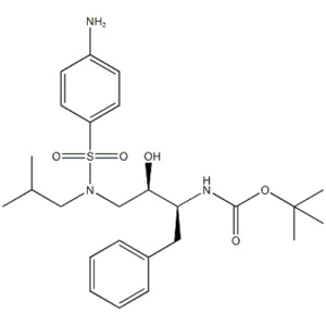 Name: Carbamic acid, N-[(1S,2R)-3-[[(4-aminophenyl)sulfonyl](2-methylpropyl)amino]-2-hydroxy-1-(phenylmethyl)propyl]-,1,1-dimethylethyl ester CAS 183004-94-6