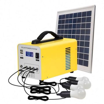 Penyelesaian pencahayaan rumah: Sistem bateri asid plumbum berkuasa solar dengan mentol dan pengecas telefon