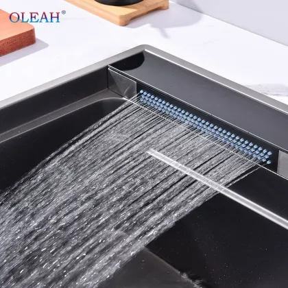 Kitchen Sink Smart Raindance Rectangular 304 Bowl Stainless Steel Waterfall Kitchen Sink