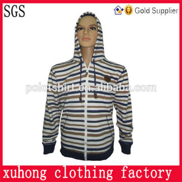 Winter 100%cotton color cycling stripe hoody
