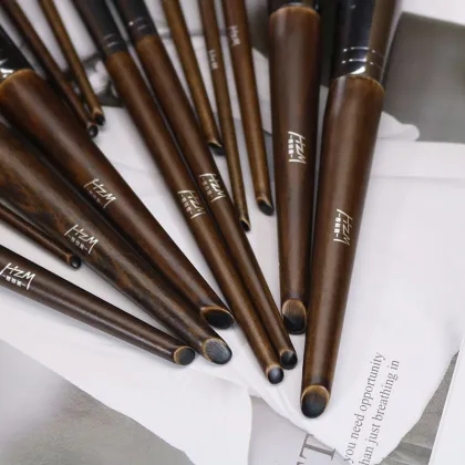 14 Premium Solid Wood Makeup Brushes morphe brush