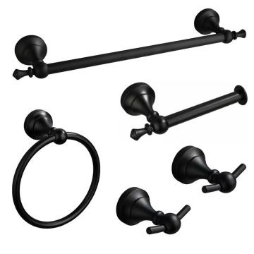 Wall Mounted Washroom Towel Rack Set - 5 Piece Bathroom Hardware Accessories