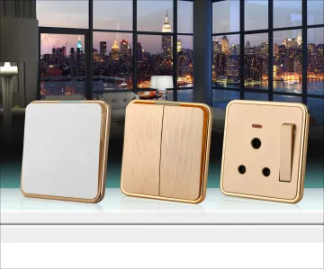 PC Plastic Electrical Wall Light Switch Socket 2gang