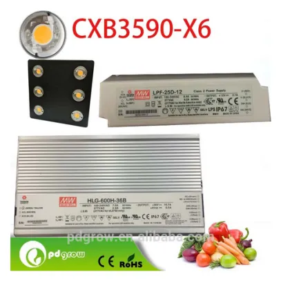 Optic LED Grow Light 600W Full Spectrum with 6pcs Creed CXB3590 3500K CD bin ull spectrum 600w led grow light