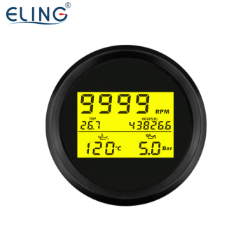 Tachimetro digitale 3-in-1 ELING 85 mm con calibro temp e pressione dell'olio per veicoli da 12 V/24 V