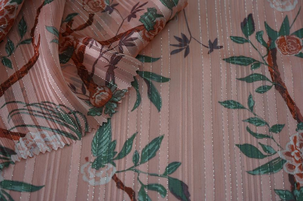 Silver Lurex Stripe Dobby Fabric