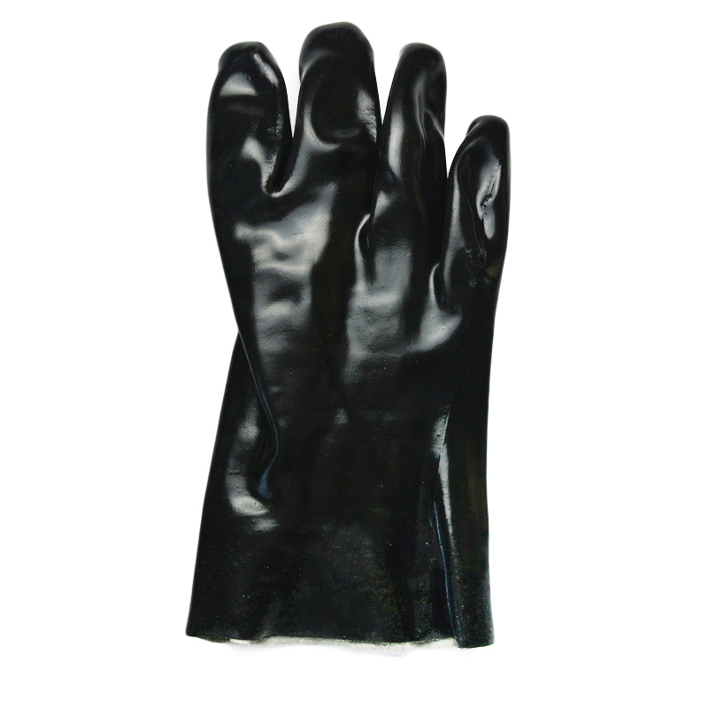 Schwarze Handschuhe PVC Glatte Finish-Interlock-Liner 12 &quot;