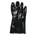 Black gloves PVC smooth finish interlock liner 12"