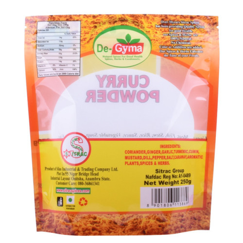 Standing pouches chili powder bags recyclable with window