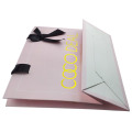 Light Pink Gold Logo Medium Size Paper Bag