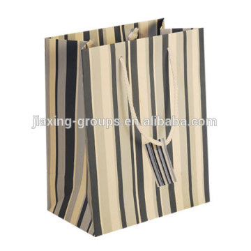 Stripe paper gift bag with handle rope, customized size and color