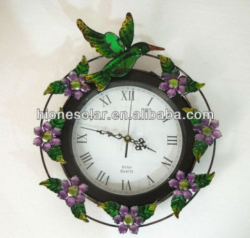 Hummingbird modern solar powered outdoor clock